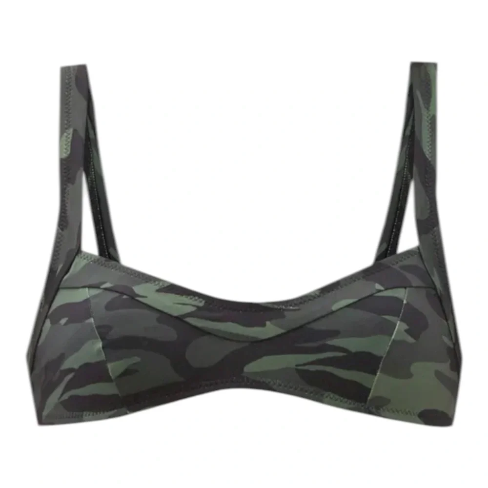 SOLID & STRIPED The Molly Camouflage-Print Bikini Top NWT - Picture 2 of 8